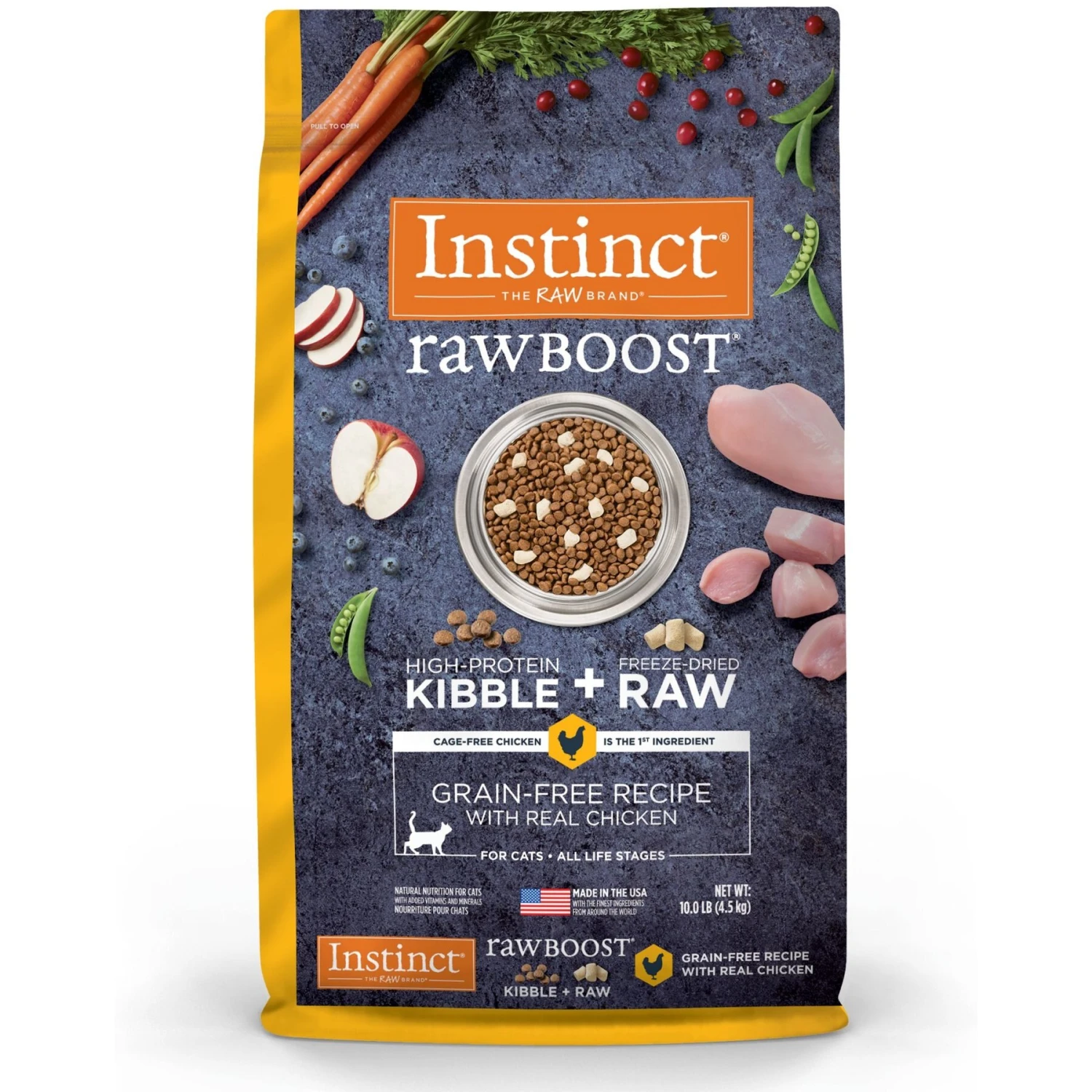 Instinct Raw Boost Grain-Free Recipe With Real Chicken & Freeze-Dried Raw Coated Pieces Dry Cat Food 1 Instinct Raw Boost Grain-Free Recipe With Real Chicken & Freeze-Dried Raw Coated Pieces Dry Cat Food