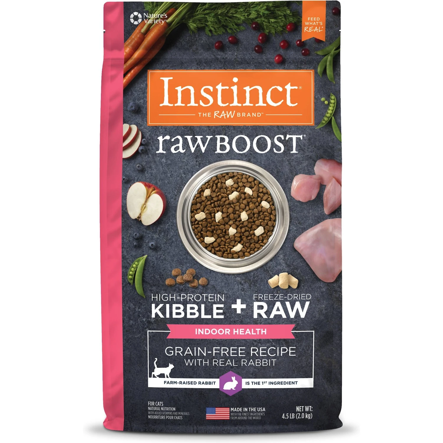 Instinct Raw Boost Indoor Grain-Free Recipe With Real Rabbit & Freeze-Dried Raw Coated Pieces Dry Cat Food 1 Instinct Raw Boost Indoor Grain-Free Recipe With Real Rabbit & Freeze-Dried Raw Coated Pieces Dry Cat Food