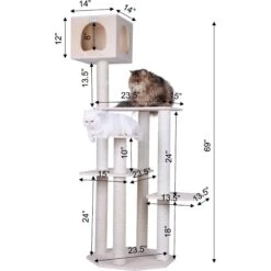 Armarkat 69-in Wooden Cat Tree & Condo -Farmina Pet Shop 130335 PT6. AC SS1800 V1615915014