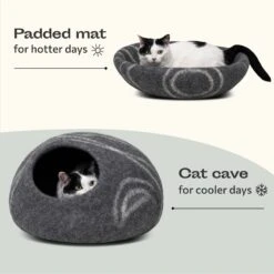 Meowfia Premium Felt Cat Cave Bed -Farmina Pet Shop 137344 PT5. AC SS1800 V1680895421