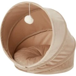 Frisco Foldable Canopy Cat Bed, Sandy Beige -Farmina Pet Shop 140164 PT2. AC SS1800 V1565384035