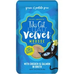 Tiki Cat Luau Velvet Mousse Chicken & Salmon Grain-Free Wet Cat Food, 2.8-oz Pouch, Case Of 12