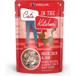 Weruva Cats In The Kitchen Mack, Jack & Sam Salmon, Mackerel & Tuna Recipe Grain-Free Cat Food Pouches