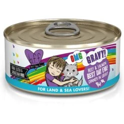 BFF OMG Best Day Eva! Beef & Salmon Dinner In Gravy Grain-Free Canned Cat Food