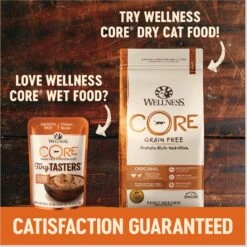 Wellness CORE Tiny Tasters Chicken, Chicken & Turkey Pate Land Variety Pack Grain-Free Cat Food Pouches -Farmina Pet Shop 155330 PT5. AC SS1800 V1695836516