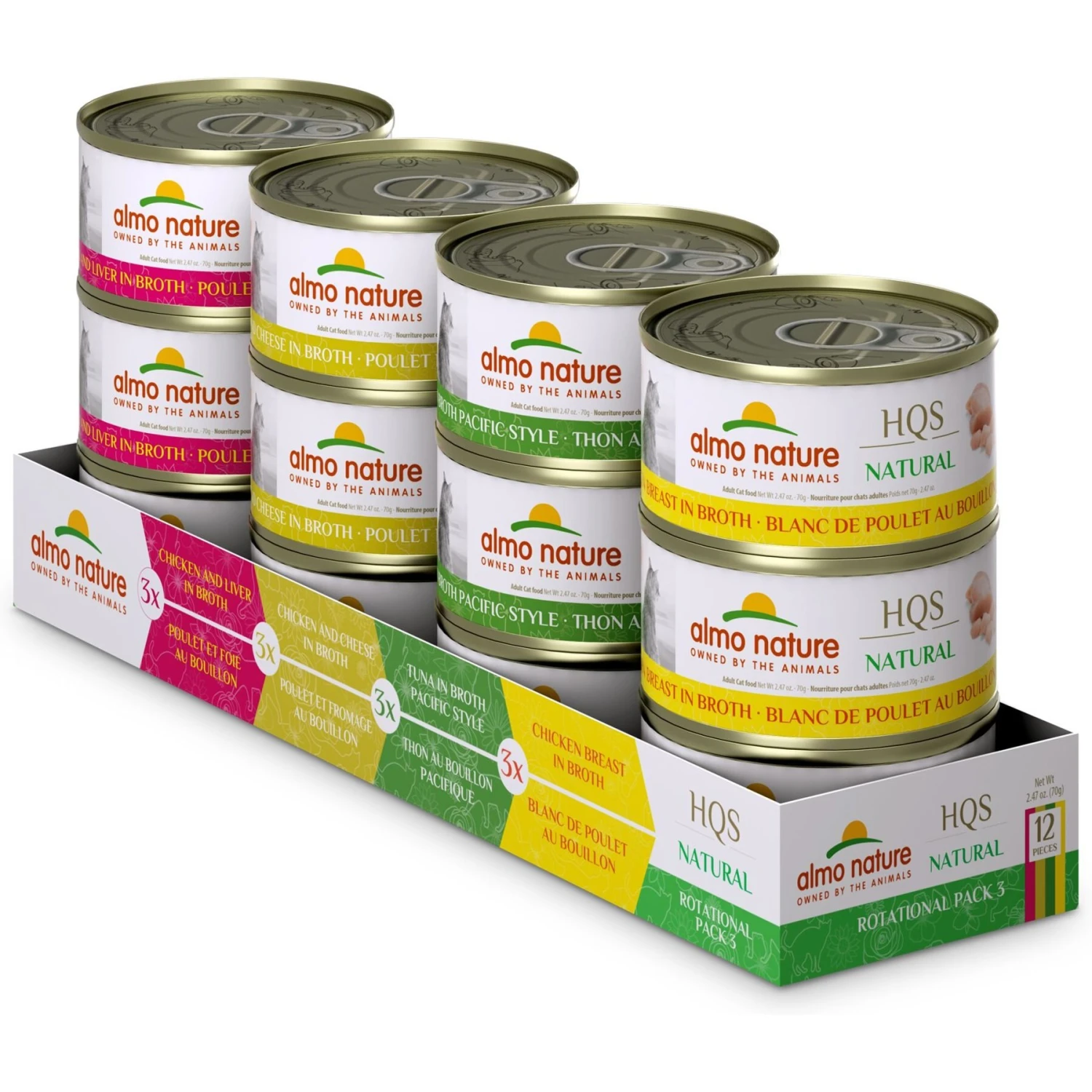 Almo Nature HQS Natural Pacific Tuna, Chicken & Cheese, Chicken Breast, Chicken & Liver Variety Pack Canned Cat Food 1 Almo Nature HQS Natural Pacific Tuna, Chicken & Cheese, Chicken Breast, Chicken & Liver Variety Pack Canned Cat Food