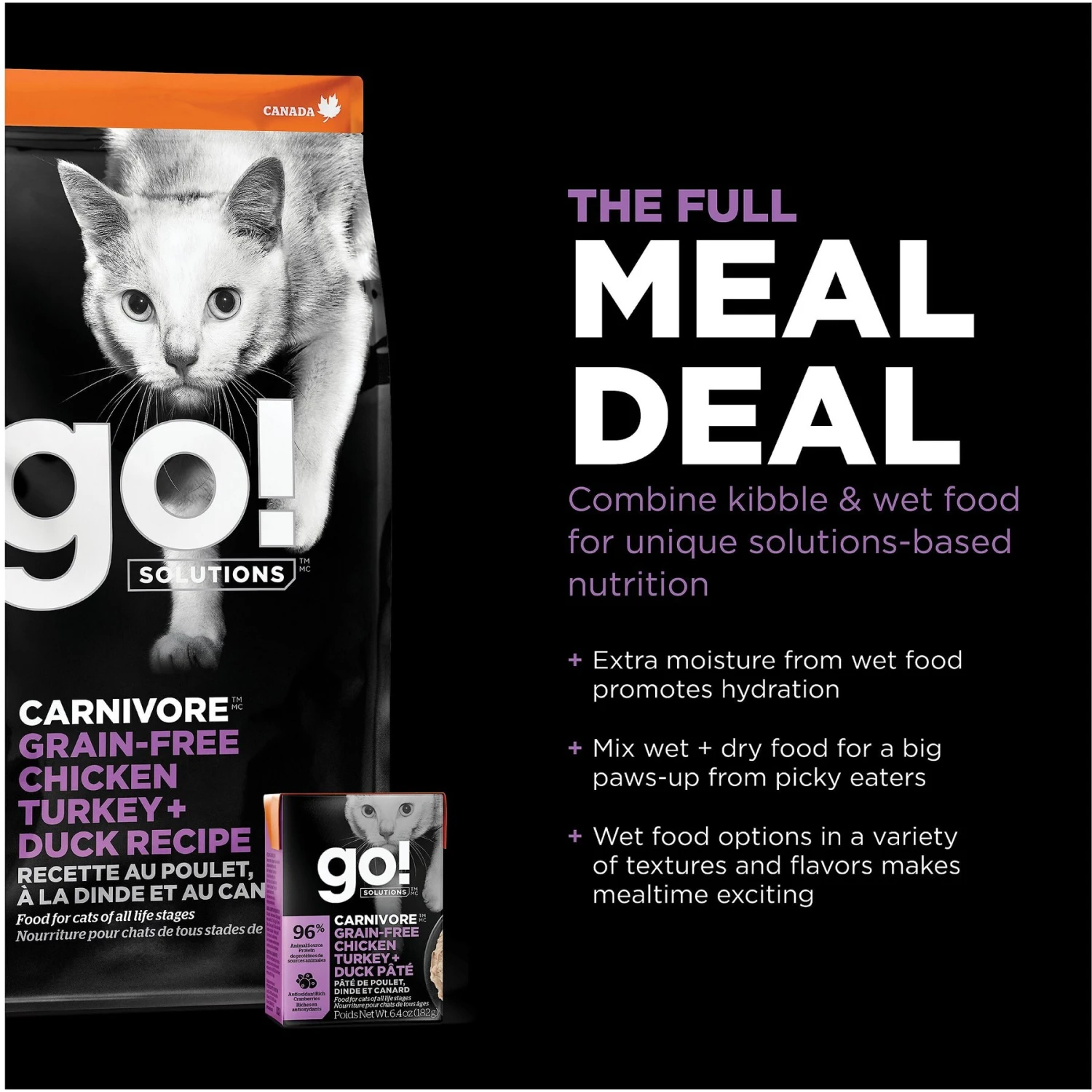 Go! Solutions Carnivore Grain-Free Chicken, Turkey + Duck Recipe Dry Cat Food 6 Go! Solutions Carnivore Grain-Free Chicken, Turkey + Duck Recipe Dry Cat Food - Image 6