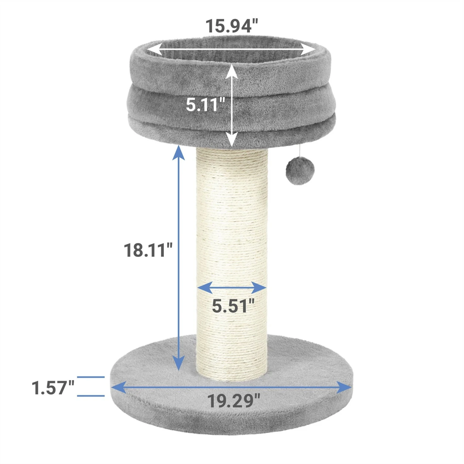 Frisco 24.8-in Heavy Duty Faux Fur Cat Tree 2 Frisco 24.8-in Heavy Duty Faux Fur Cat Tree - Image 2