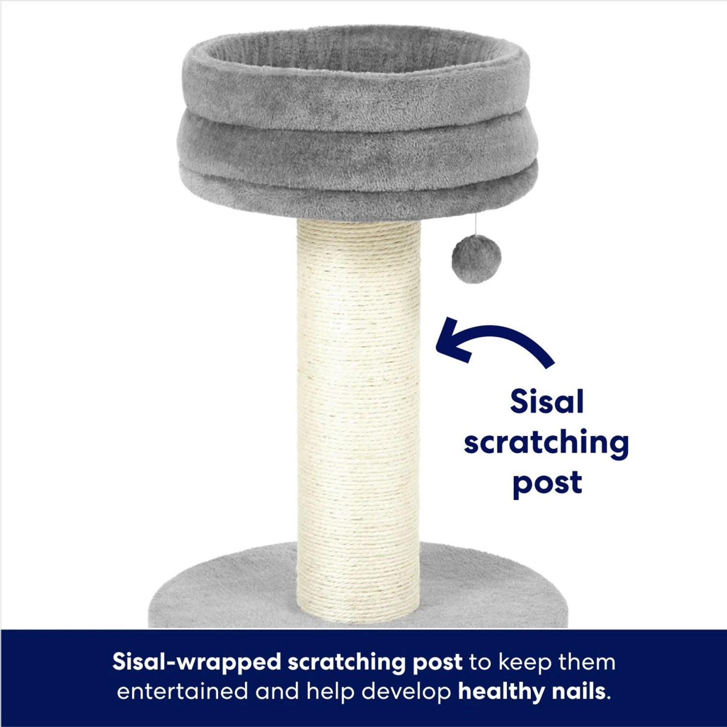 Frisco 24.8-in Heavy Duty Faux Fur Cat Tree 3 Frisco 24.8-in Heavy Duty Faux Fur Cat Tree - Image 3