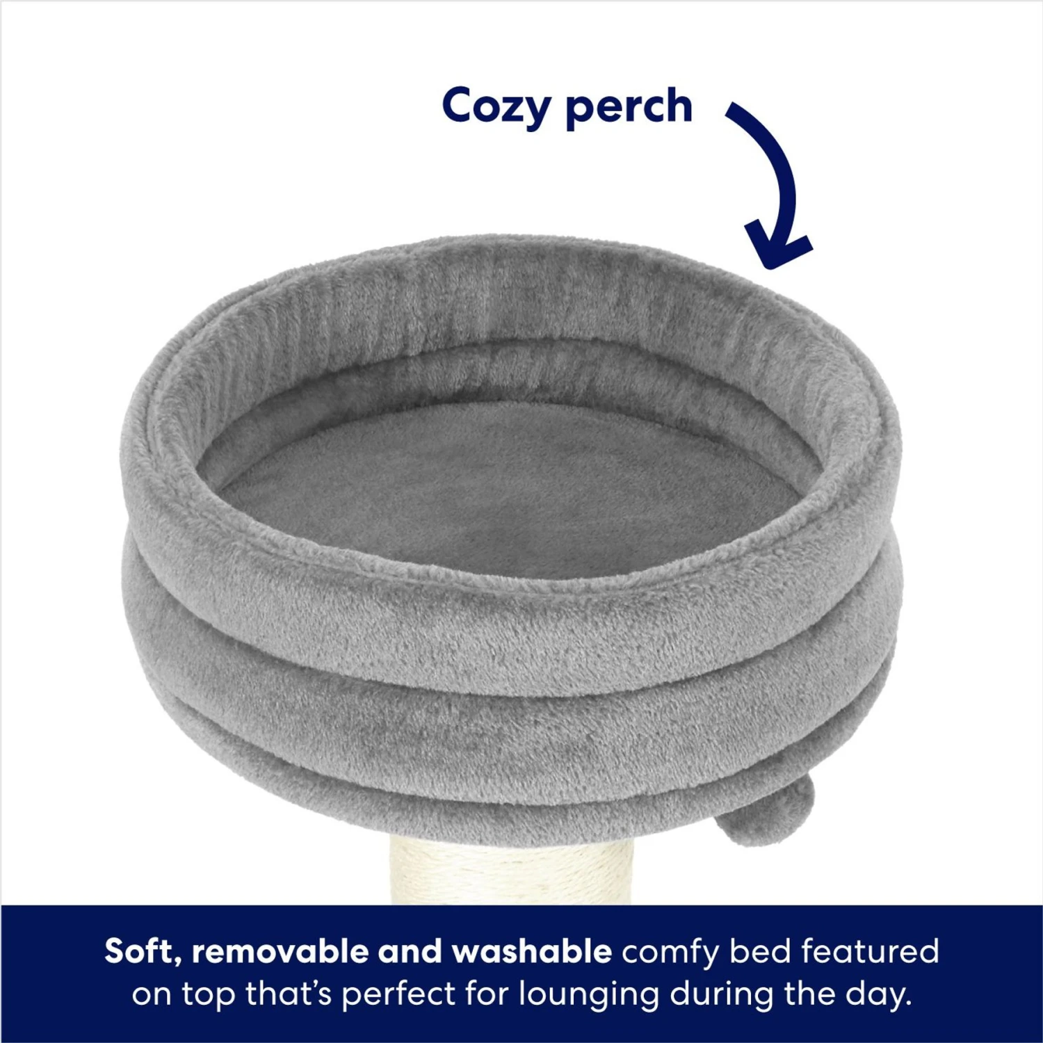 Frisco 24.8-in Heavy Duty Faux Fur Cat Tree 4 Frisco 24.8-in Heavy Duty Faux Fur Cat Tree - Image 4