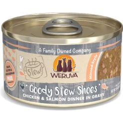 Weruva Classic Cat Goody Stew Shoes Chicken & Salmon In Gravy Stew Canned Cat Food