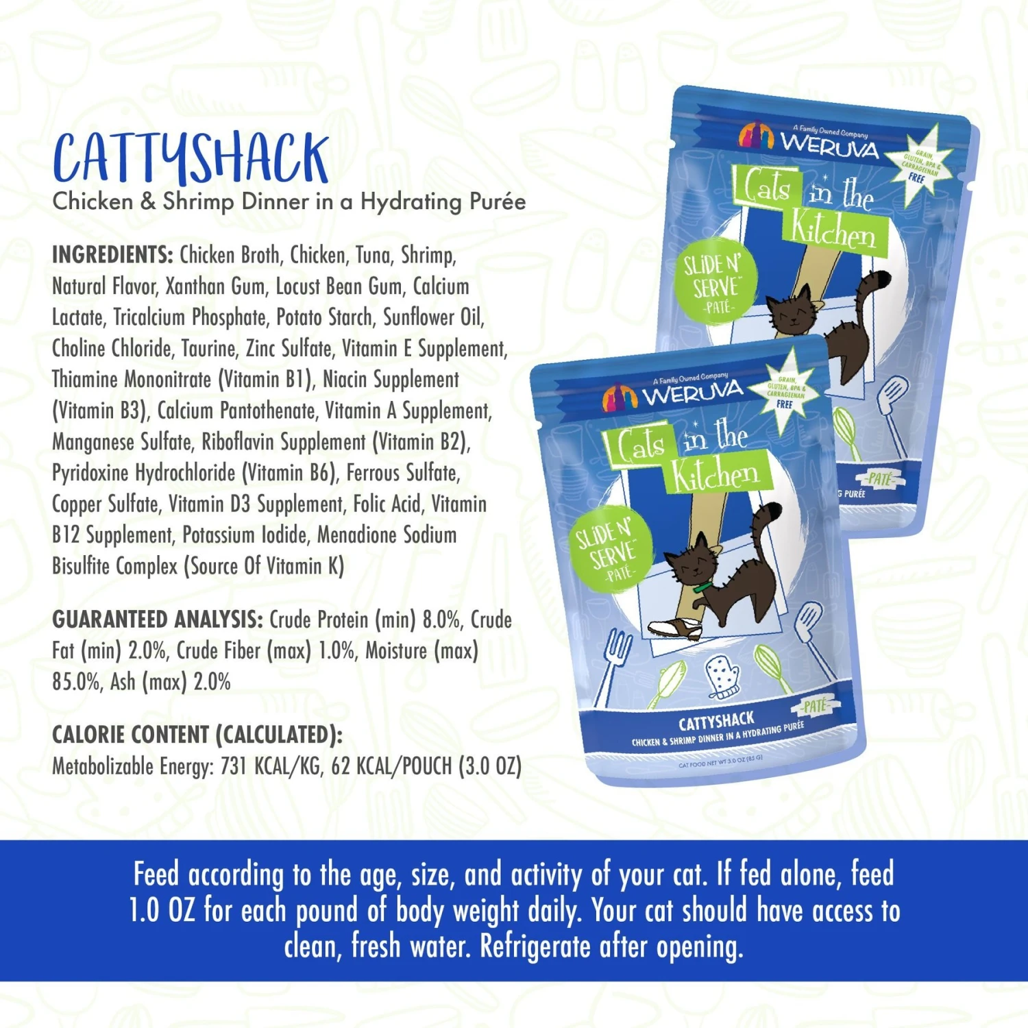 Weruva Cats In The Kitchen Cattyshack With Chicken & Shrimp Pate Grain-Free Cat Food Pouches 8 Weruva Cats In The Kitchen Cattyshack With Chicken & Shrimp Pate Grain-Free Cat Food Pouches - Image 8