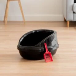 IRIS USA Large High-Back Open Top Cat Litter Pan With Scatter Shield & Scoop -Farmina Pet Shop 181317 PT3. AC SS1800 V1680809080