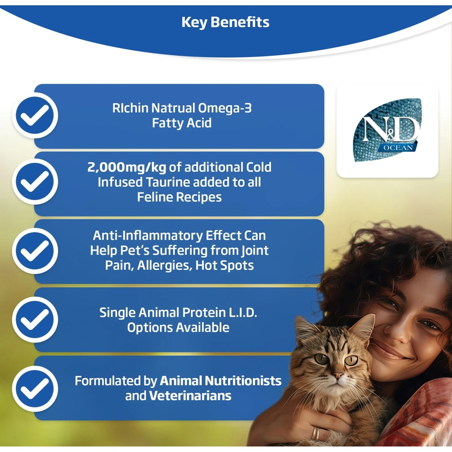 Farmina N&D Ocean Codfish, Spelt, Oats & Orange Adult Dry Cat Food 2 Farmina N&D Ocean Codfish, Spelt, Oats & Orange Adult Dry Cat Food - Image 2