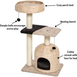 MidWest Feline Nuvo Nest 40.75-in Modern Wicker Cat Tree & Condo -Farmina Pet Shop 198507 PT2. AC SS1800 V1582739059