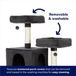 Frisco 64-in Cat Tree With Hammock, Condo, 2 Top Perches With Bed -Farmina Pet Shop 214387 PT3. AC SS1800 V1667227576