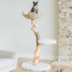 Mau Lifestyle Uni 41-in Faux Fur Basket Bed Cat Tree