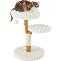 Frisco Natural Wood Modern Cat Tree With Toy, Ivory, Medium -Farmina Pet Shop 236561 PT2. AC SS1800 V1615987414