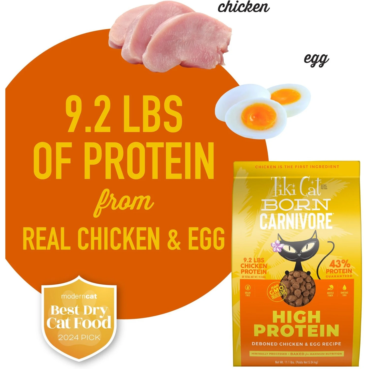 Tiki Cat Born Carnivore Chicken & Egg Grain-Free Dry Cat Food 4 Tiki Cat Born Carnivore Chicken & Egg Grain-Free Dry Cat Food - Image 4