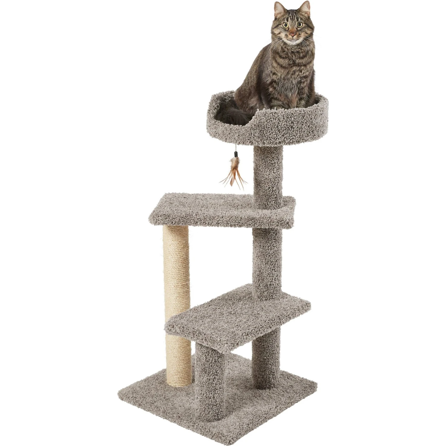 Frisco 41.5-in Real Carpet Wooden Cat Tree 3 Frisco 41.5-in Real Carpet Wooden Cat Tree - Image 3