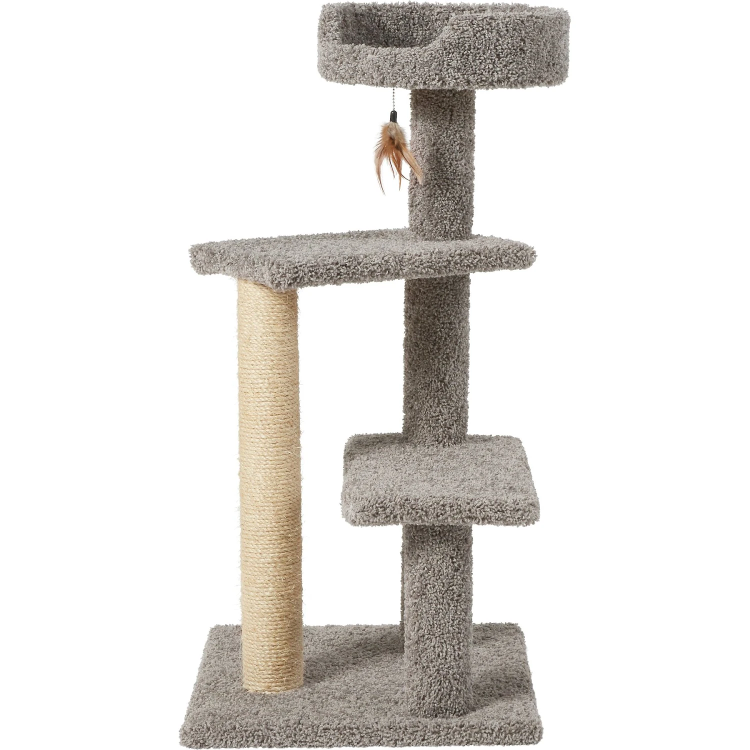 Frisco 41.5-in Real Carpet Wooden Cat Tree 4 Frisco 41.5-in Real Carpet Wooden Cat Tree - Image 4