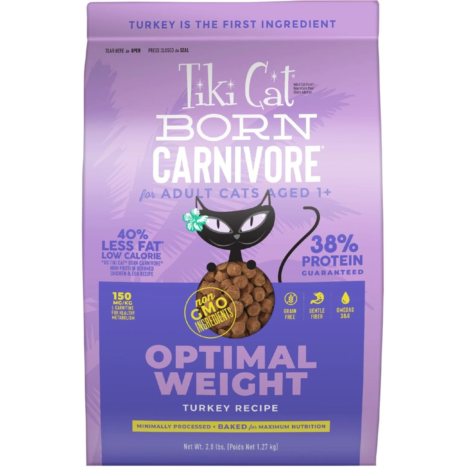 Tiki Cat Born Carnivore Light Turkey Recipe Adult Dry Cat Food, 2.8-lb Bag 1 Tiki Cat Born Carnivore Light Turkey Recipe Adult Dry Cat Food, 2.8-lb Bag