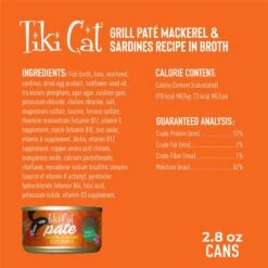 Tiki Cat Pate Mackerel & Sardines Recipe In Broth Wet Cat Food, 2.8-oz, Case Of 12 -Farmina Pet Shop 259122 PT3. AC SS1800 V1703800128