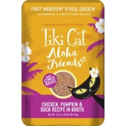 Tiki Cat Aloha Friends Chicken, Pumpkin & Duck Recipe In Broth Grain-Free Wet Cat Food, 2.5-oz, Case Of 12