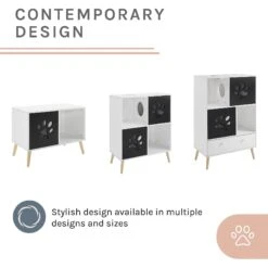 Sam's Pets Convertible 22-in Cat Tree End Table, Black & White -Farmina Pet Shop 261866 PT4. AC SS1800 V1634934446