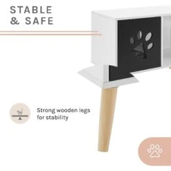 Sam's Pets Convertible 22-in Cat Tree End Table, Black & White -Farmina Pet Shop 261866 PT5. AC SS1800 V1634934399