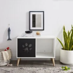 Sam's Pets Convertible 22-in Cat Tree End Table, Black & White -Farmina Pet Shop 261866 PT7. AC SS1800 V1634934426