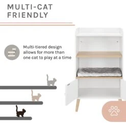 Sam's Pets Becky 39-in Single Rest Bookshelf With Drawer & Cat Tree -Farmina Pet Shop 261886 PT3. AC SS1800 V1635017187