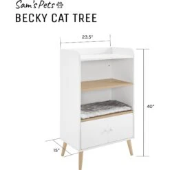 Sam's Pets Becky 39-in Single Rest Bookshelf With Drawer & Cat Tree -Farmina Pet Shop 261886 PT8. AC SS1800 V1635094596