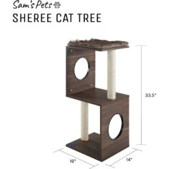 Sam's Pets Sheree 34-in Cat Tree, Dark Brown -Farmina Pet Shop 261892 PT8. AC SS1800 V1635014781