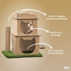 On2Pets Modern Wooden Cat House & Loft, Beige -Farmina Pet Shop 262110 PT6. AC SS1800 V1671027825
