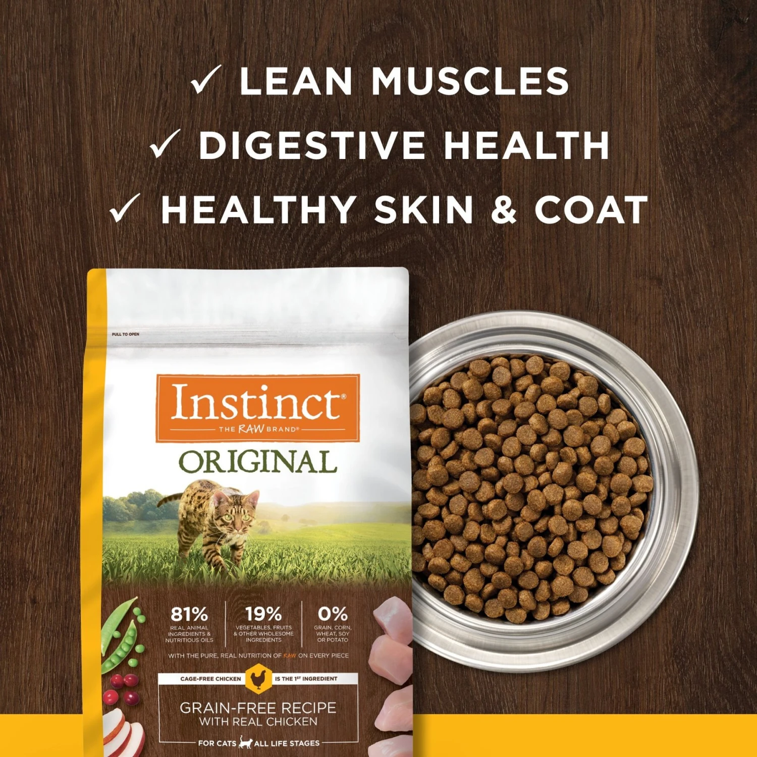 Instinct Original Grain-Free Recipe With Real Chicken Freeze-Dried Raw Coated Dry Cat Food & Instinct Original Grain-Free Pate Real Chicken Recipe Wet Canned Cat Food 8 Instinct Original Grain-Free Recipe With Real Chicken Freeze-Dried Raw Coated Dry Cat Food & Instinct Original Grain-Free Pate Real Chicken Recipe Wet Canned Cat Food - Image 8