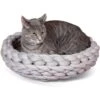 K&H Pet Products Cozy Knitted Woven Cute Cat & Kitten Bed