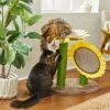 Frisco Sunflower Cat Scratching Post, Two Post With Lounger