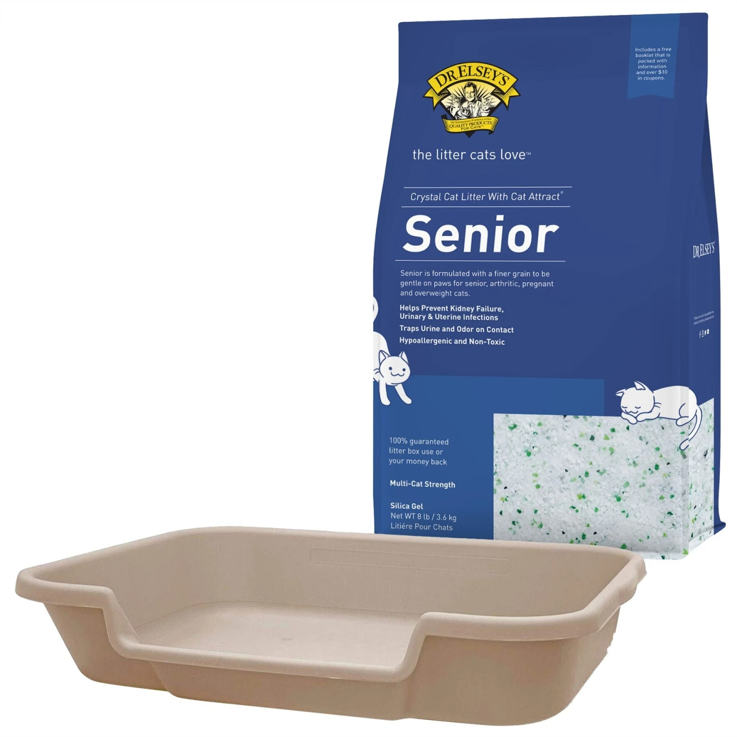 KittyGoHere Senior Cat Litter Box & Dr. Elsey's Senior Crystal Cat Litter 1 KittyGoHere Senior Cat Litter Box & Dr. Elsey's Senior Crystal Cat Litter