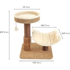 Two By Two The Yaupon 21.5-in Cat Tree & Lounger, Beige -Farmina Pet Shop 316950 PT2. AC SS1800 V1642646824