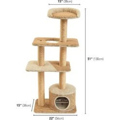 Two By Two The Cottonwood 51-in Cat Tree & Condo, Beige -Farmina Pet Shop 316954 PT2. AC SS1800 V1642641414