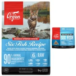 ORIJEN Six Fish Grain-Free Dry Cat Food & ORIJEN Six Fish Grain-Free Freeze-Dried Cat Treats, 1.25-oz Bag