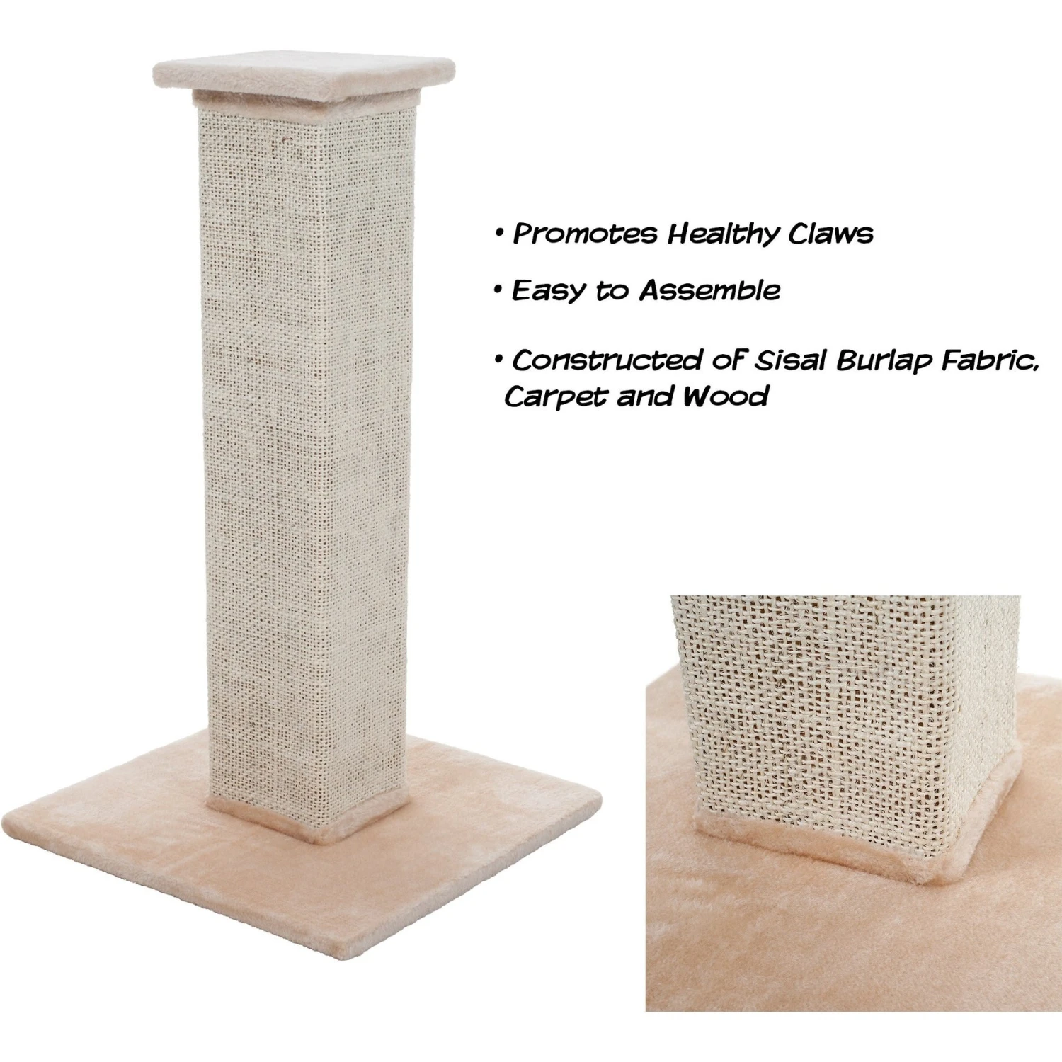 Pet Adobe 10.8-in Sisal & Burlap Cat Scratching Post 3 Pet Adobe 10.8-in Sisal & Burlap Cat Scratching Post - Image 3
