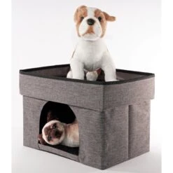 Precious Tails Home Base Rectangular 2-Tier Collapsible Cat Cave -Farmina Pet Shop 366632 PT5. AC SS1800 V1644368828