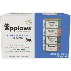 Applaws Fish Broth Variety Pack Wet Cat Food, 2.47-oz, Case Of 24