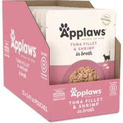 Applaws Tuna With Shrimp Bits In Broth Wet Cat Food, 2.47-oz, Case Of 12