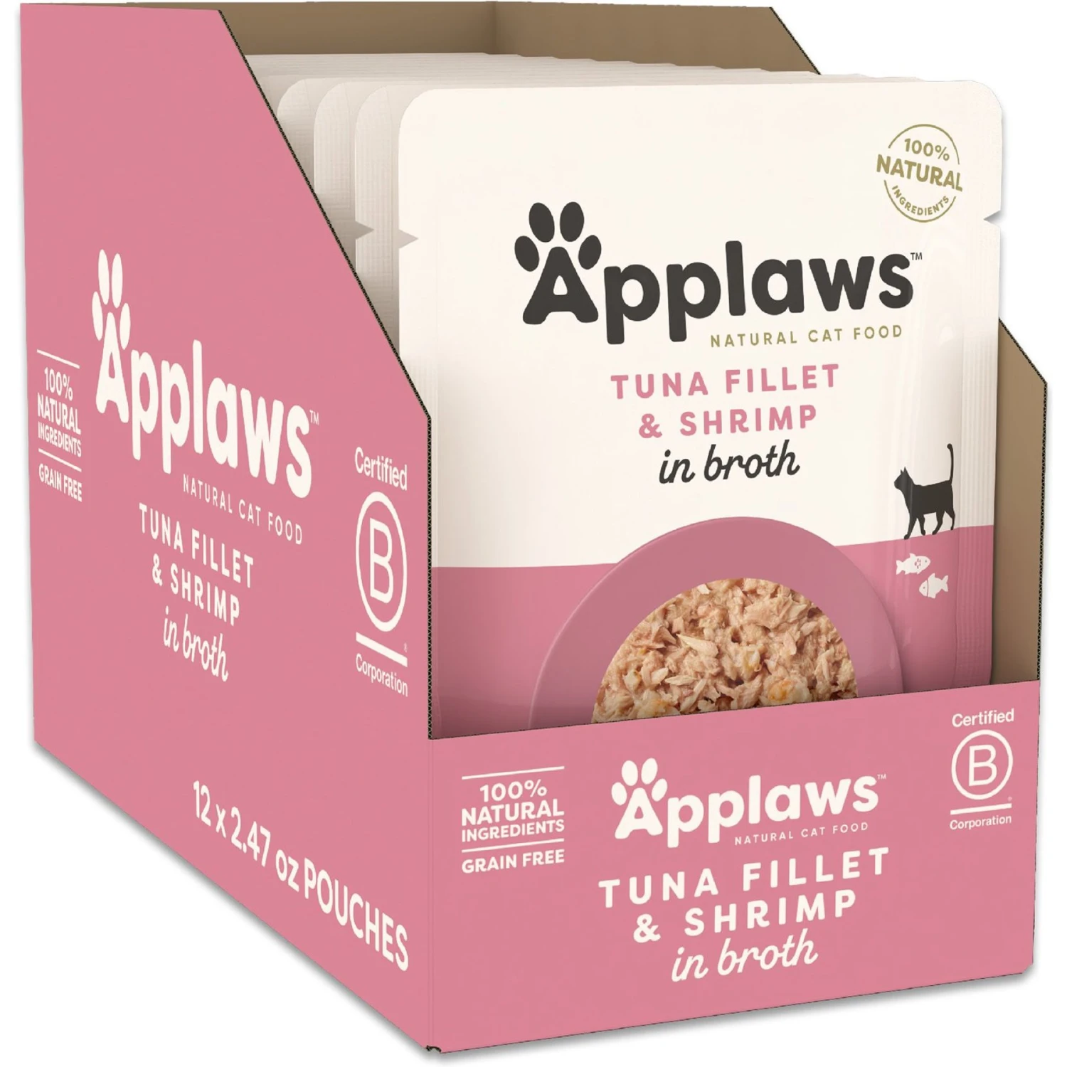 Applaws Tuna With Shrimp Bits In Broth Wet Cat Food, 2.47-oz, Case Of 12 1 Applaws Tuna With Shrimp Bits In Broth Wet Cat Food, 2.47-oz, Case Of 12