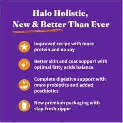 Halo Holistic Indoor Chicken Recipe Complete Digestive Health & Healthy Weight Support Adult Grain-Free Cage-Free Dry Cat Food -Farmina Pet Shop 51454 PT3. AC SS1800 V1676299341