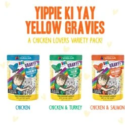 Weruva Best Feline Friend Oh My Gravy! Yippy Ki Yay Yellow Gravies! Variety Pack Grain-Free Wet Cat Food, 2.8-oz Pouch, Case Of 12 11 Weruva Best Feline Friend Oh My Gravy! Yippy Ki Yay Yellow Gravies! Variety Pack Grain-Free Wet Cat Food, 2.8-oz Pouch, Case Of 12 -Farmina Pet Shop 535310 PT2. AC SS1800 V1700689275