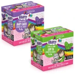 BFF Tuna & Beef Baby Cakes Dinner In Gravy Wet Cat Food Pouches & BFF Tuna & Lamb Luv Ya Dinner In Gravy Wet Cat Food Pouches